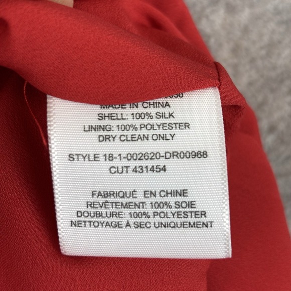 NWT Joie Midi Dress Womens Medium Red Floral 100% Silk One-Shoulder Asymmetrical - Picture 4 of 8